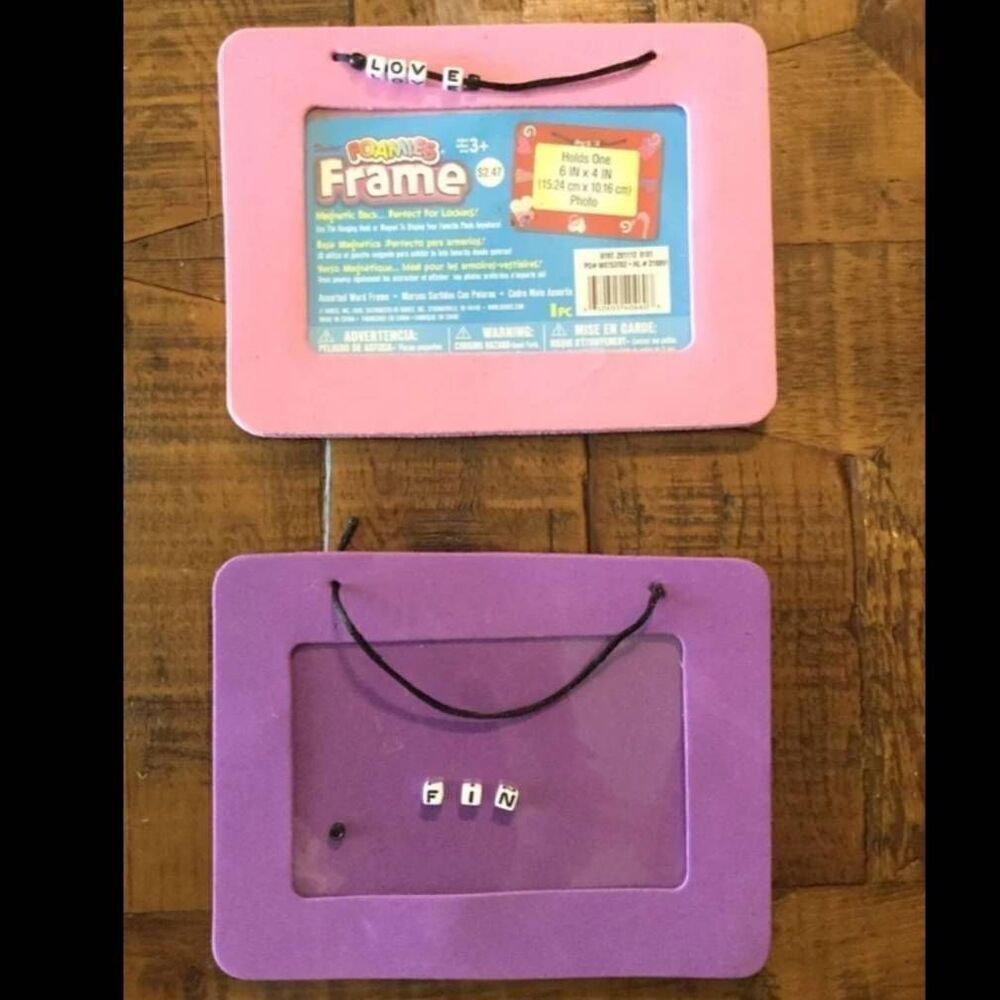 Foamies 2 foam picture frames 6x4 school locker girls decor pink purple magnet l
